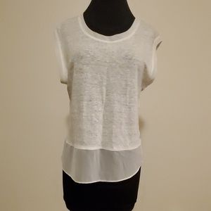 Sam Edelman White T-shirt/chiffon top